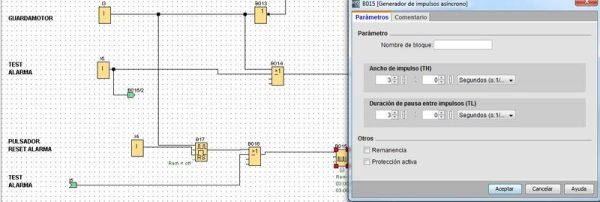 Generador de impulsos para alarma en control agitador LOGO 8