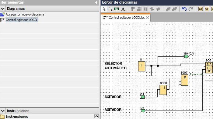 Programa ejemplo agitador LOGOSoft 8