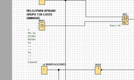 Ejemplo luces gimnasio LOGO control horario por zonas