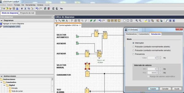 Selector Manual para funcionamiento continuo de la agitación