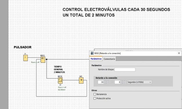 Ejemplo alternar electroválvulas LOGO cada 30 segundos