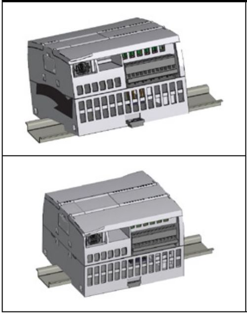 Montaje del PLC S7 1200 sobre carril DIN