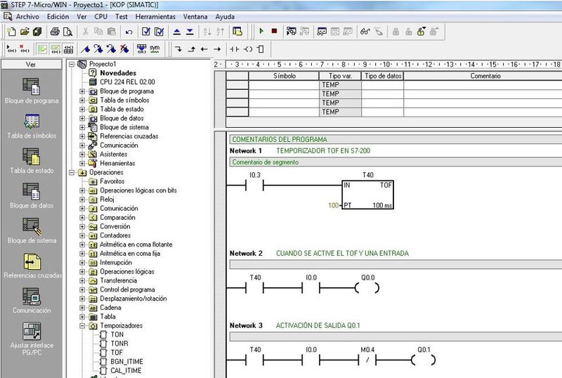 Programar en MicroWin con lenguaje KOP a un S7-200