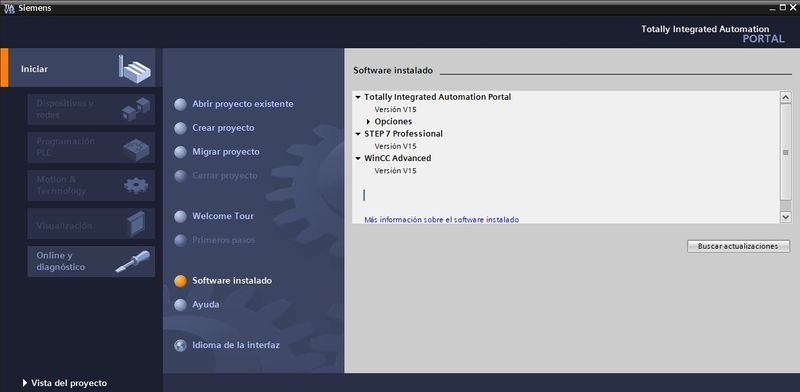 Versión de licencia instalada de TIA Portal