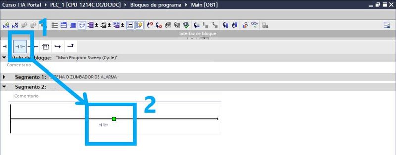 Cómo insertar un contacto cerrado al segmento del OB1