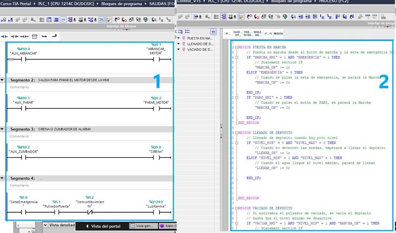 Comparación entre programación Ladder y programación SCL