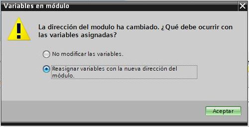 Reasignar variables al modificar direcciones de las analógicas