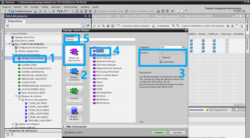 Tipos de bloques en TIA Portal descripción y funcionamiento