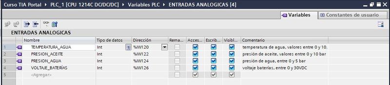 Ver el nombre de todas las entradas analógicas en el programa