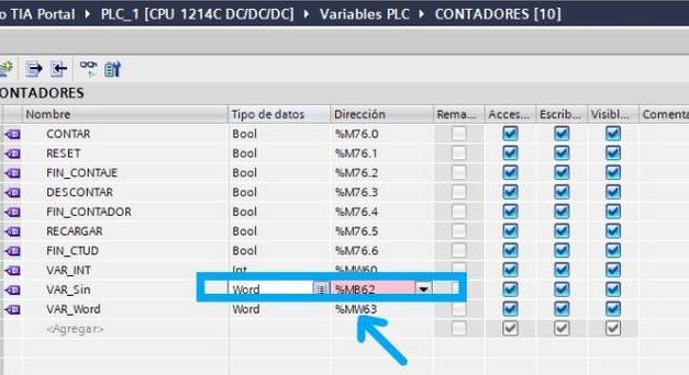 Tipos de datos TIA Portal definición ejemplos y estructura