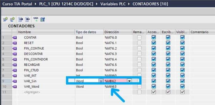 Tipos de datos TIA Portal definición ejemplos y estructura