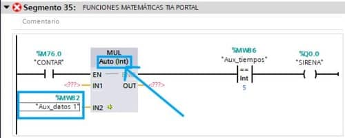 Automáticamente se selecciona el tipo de dato de la función Multiplicar