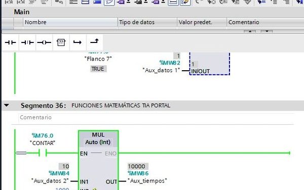 Funciones matemáticas TIA Portal al detalle con ejemplos