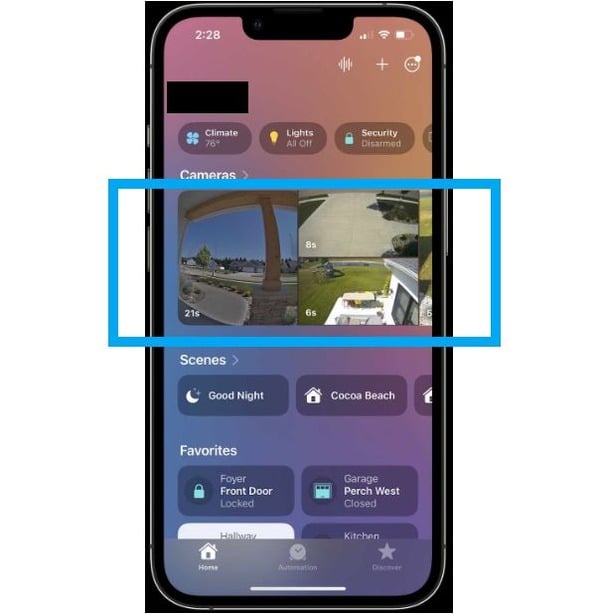 Cámara de seguridad Homekit para ver en la App Casa