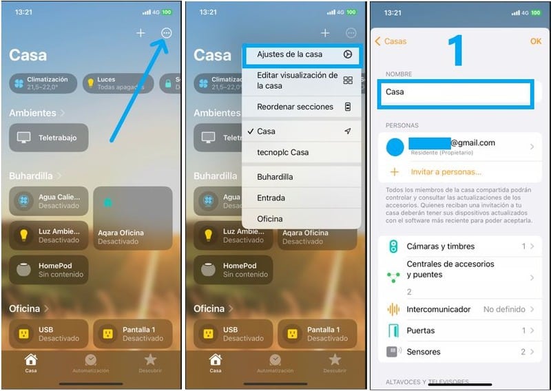 Cambiar el nombre de tu casa en la aplicación de Homekit