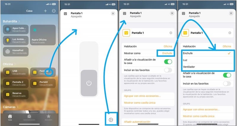 Cambiar icono o dibujo de un accesorio Homekit en los ajustes