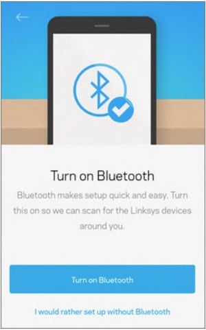Conectar el Bluetooth para reconocer dispositivos Linksys en el hogar