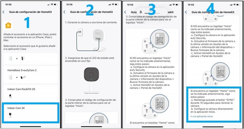 Configuración inicial de la cámara Eufy Homekit compatible