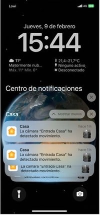 Notificaciones Homekit en iPhone con la pantalla bloqueada se acumulan