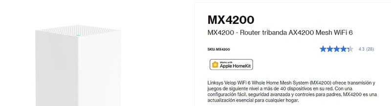 Router Linksys Velop Homekit compatible con la insignia de compatibilidad