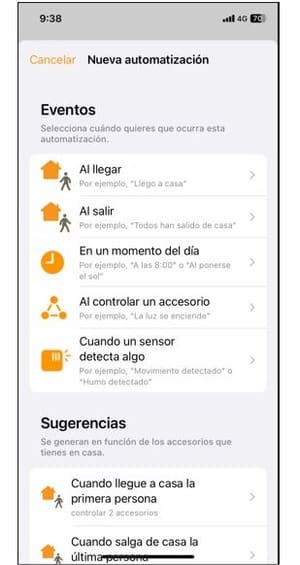 Seleccionar cuando queremos que ocurra nuestra programación en Homekit