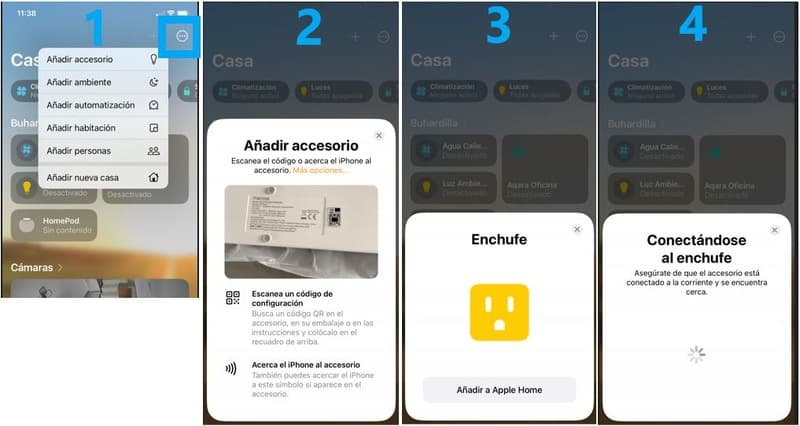 Añadir regleta de enchufes inteligentes a la App Casa del iPhone