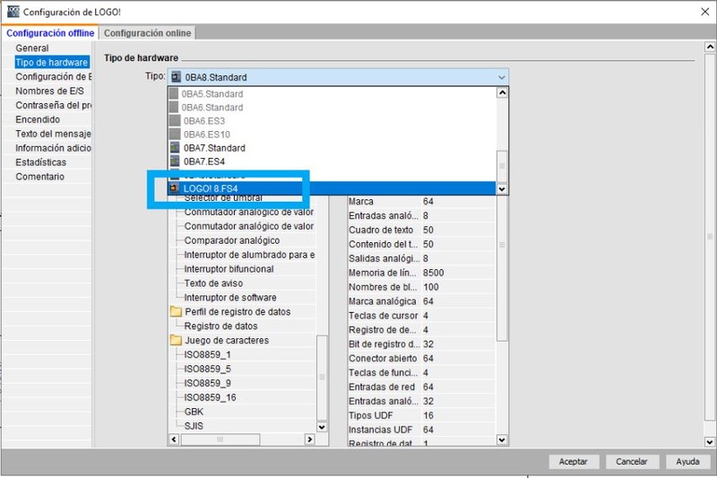 Hardware utilizado para el ejercicio LOGO Siemens para control riego jardín.