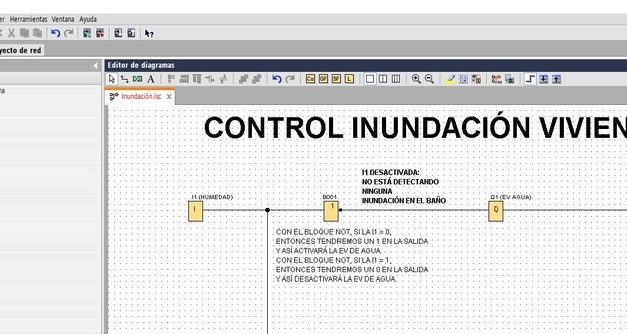 Programar Detección inundaciones con LOGO con sensor en baño