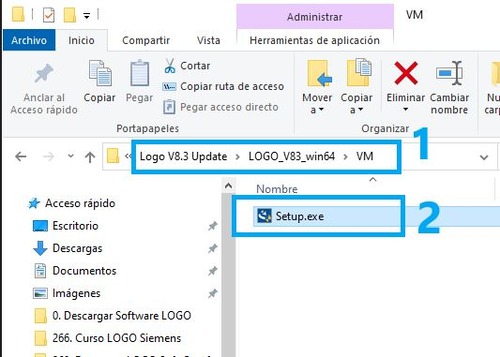 Buscar archivo ejecutable para instalar LOGO Soft Comfort