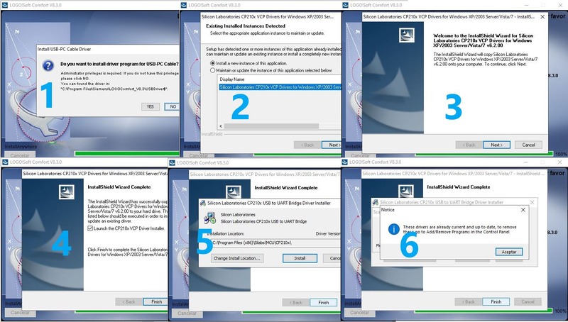 Proceso para instalar cable USB a PC en LOGO!