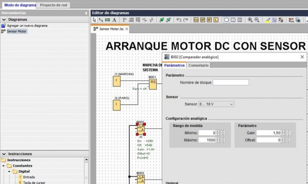 Motor con sensor velocidad en LOGO y activar salidas según rpm