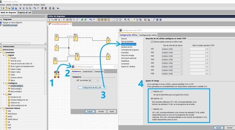 Cómo configurar las entradas analógicas de LOGO Siemens