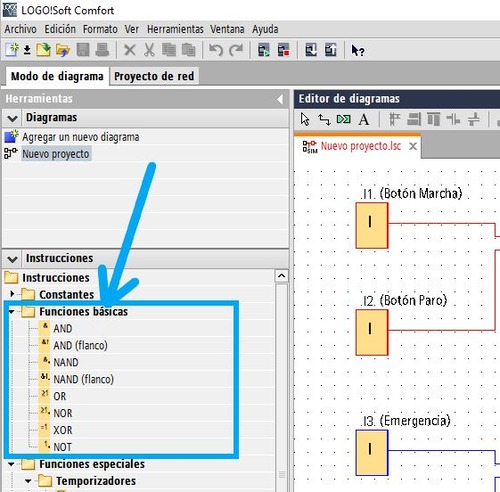 Dónde encontrar los bloques de funcionalidades de control booleano en LOGOSoft