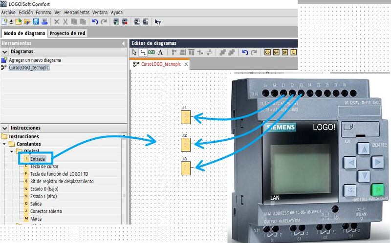 Entradas digitales en LOGOSoft Comfort y sus bloques de instrucciones