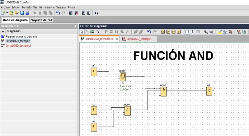 Función AND LOGO Siemens con entradas libres activadas por defecto