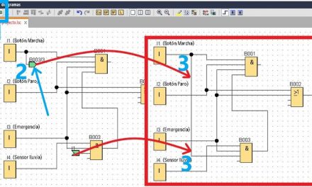 Conexiones entre funciones LOGO Siemens unión entre los bloques