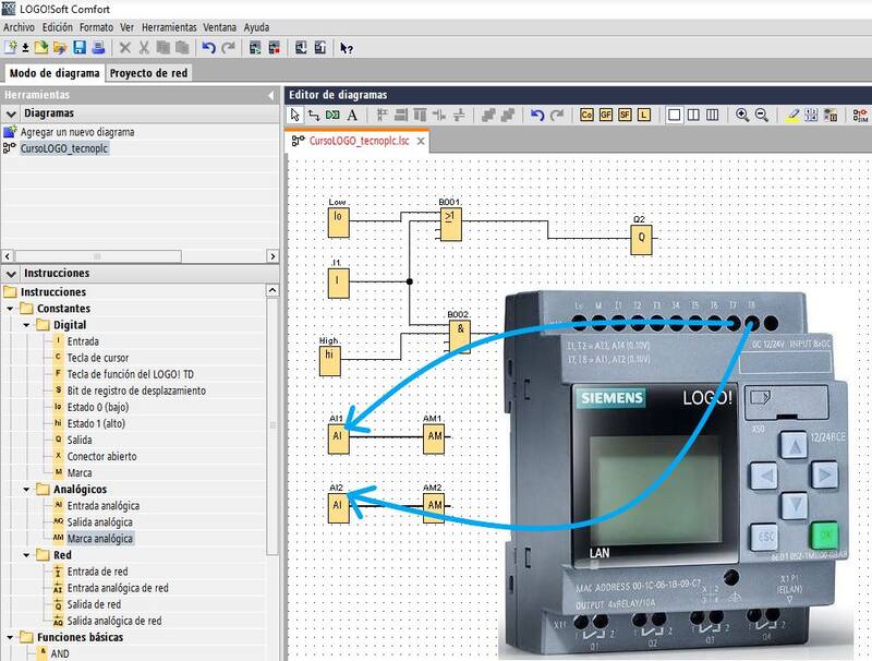 Utilizar 2 entradas como constantes analógicas LOGO Siemens