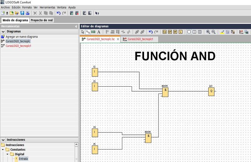 Utilizar varias condiciones previas para una entrada de la Función AND LOGO Siemens