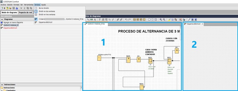 Ventanas del proyecto divididas