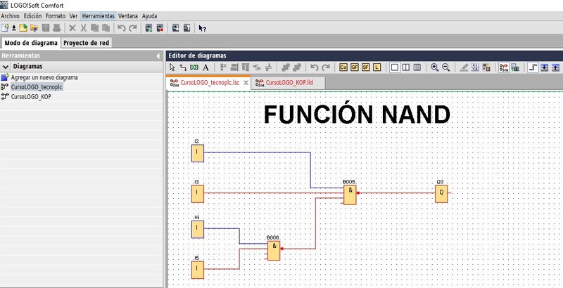 Utilizar varias condiciones previas para una entrada de la Función NAND LOGO Siemens