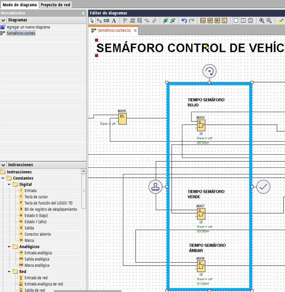 Control de tiempos para las luces de los semáforos